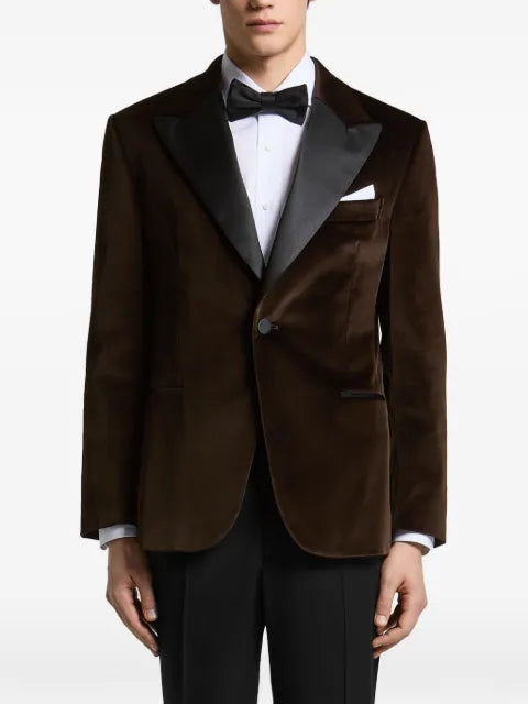 Peserico velvet peak-lapel blazer