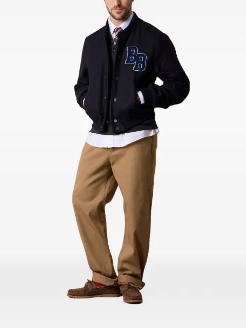 Brooks Brothers logo-embroidered bomber jacket