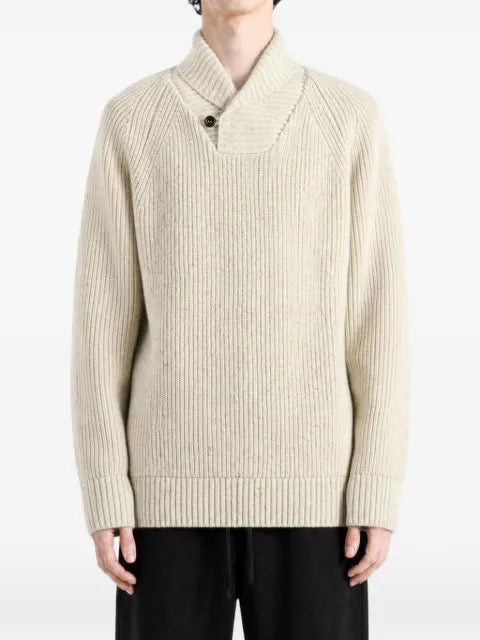 Barbour Fleck ribbed shawl-collar sweater