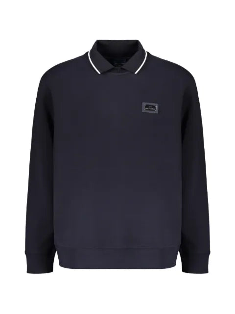Paul & Shark polo-collar logo-patch sweatshirt