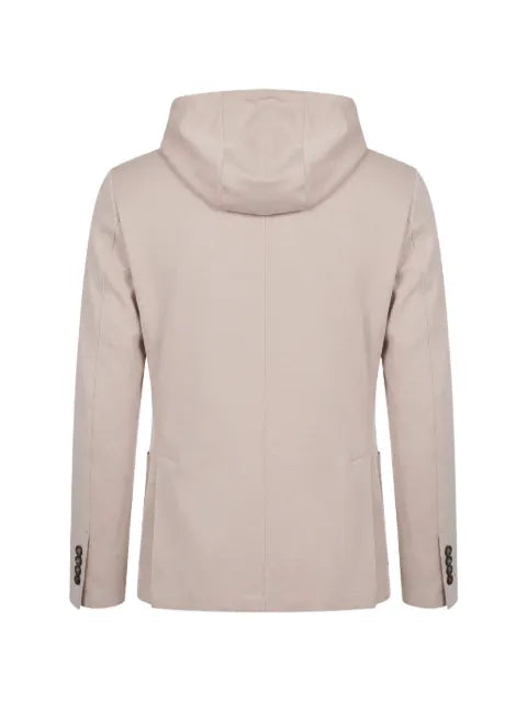 Eleventy hooded single-breasted layered jacket