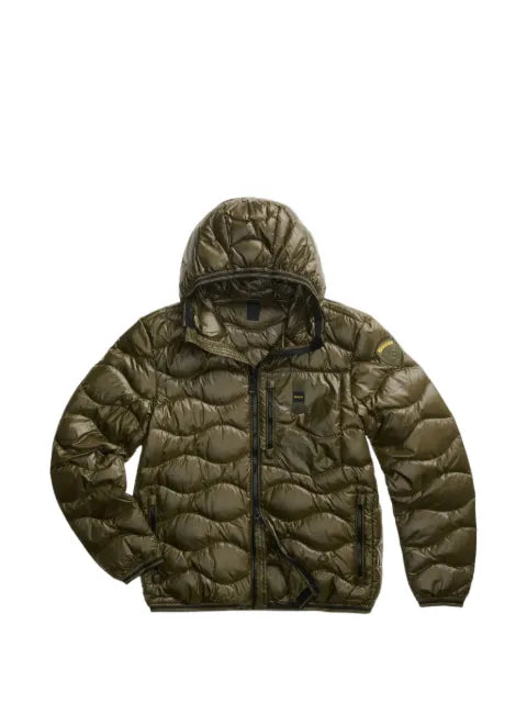 Blauer wave-quilted hooded jacket