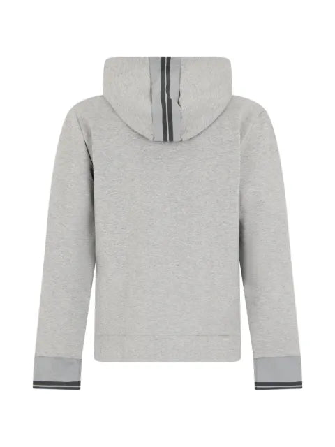 BOSS cotton-blend zip-up hoodie with stripe details
