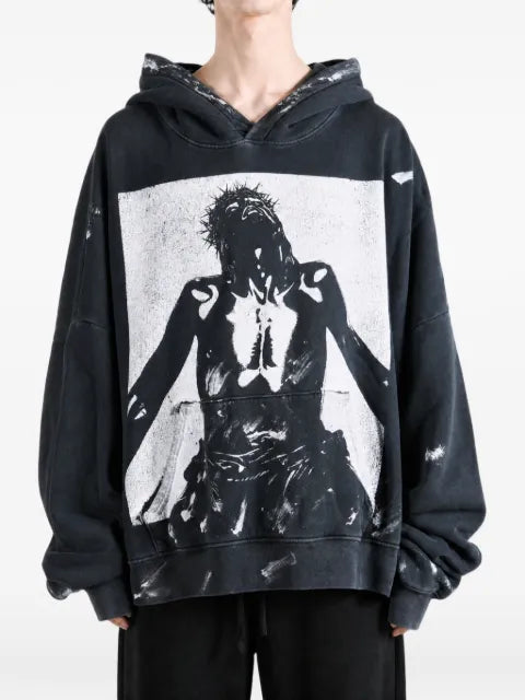 HELLSTAR Reverse Mercy graphic-print distressed hoodie