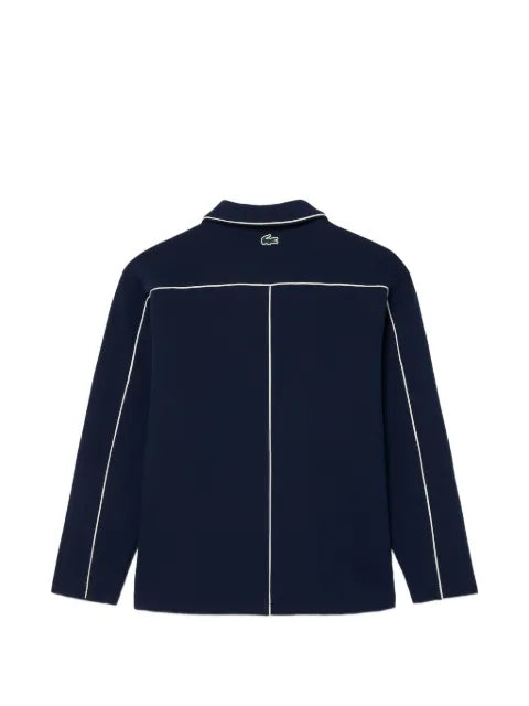 Lacoste piping-detail piqué-textured sweatshirt