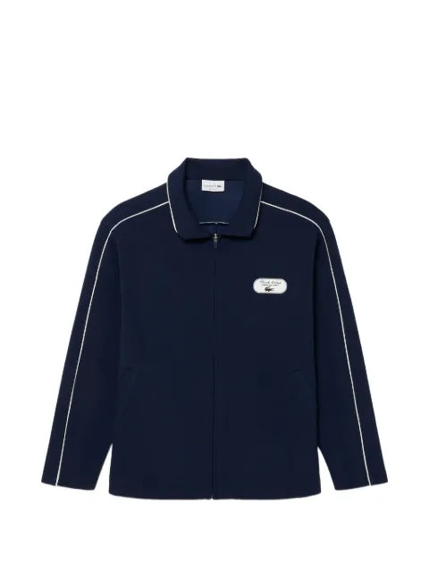 Lacoste piping-detail piqué-textured sweatshirt