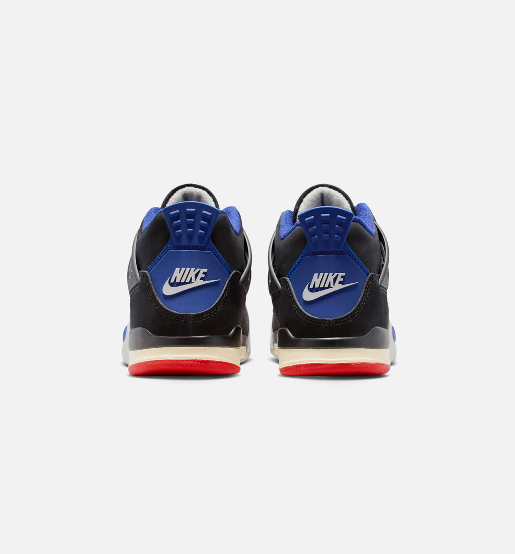 Air Jordan 4 Retro Rare Air Preschool Lifestyle Shoes - Black/Fire Red/Deep Royal Blue