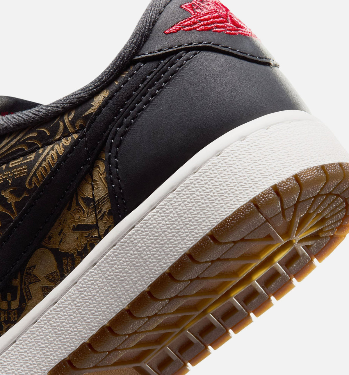 Air Jordan 1 Retro Low OG Laser Black And Varsity Red Grade School Lifestyle Shoes - Black/Varsity Red/Summit White
