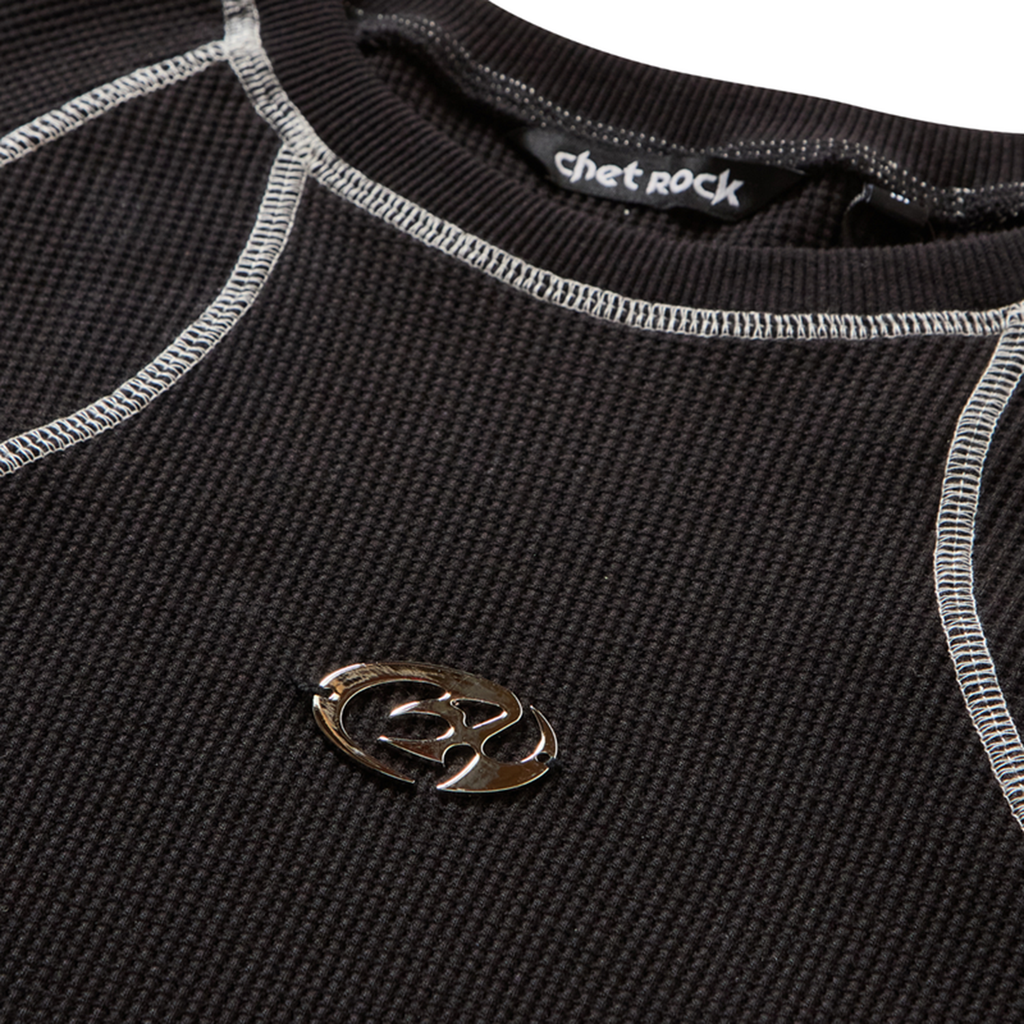 Chet Rock Stark Waffle Top: Black