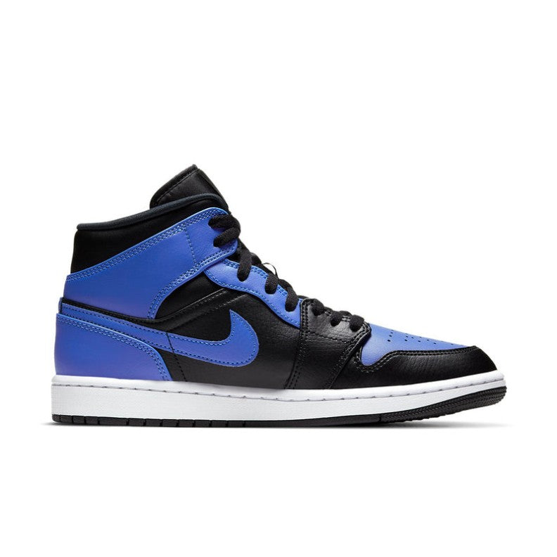 Air Jordan 1 Mid Hyper Royal Black Sneakers | 554724-077