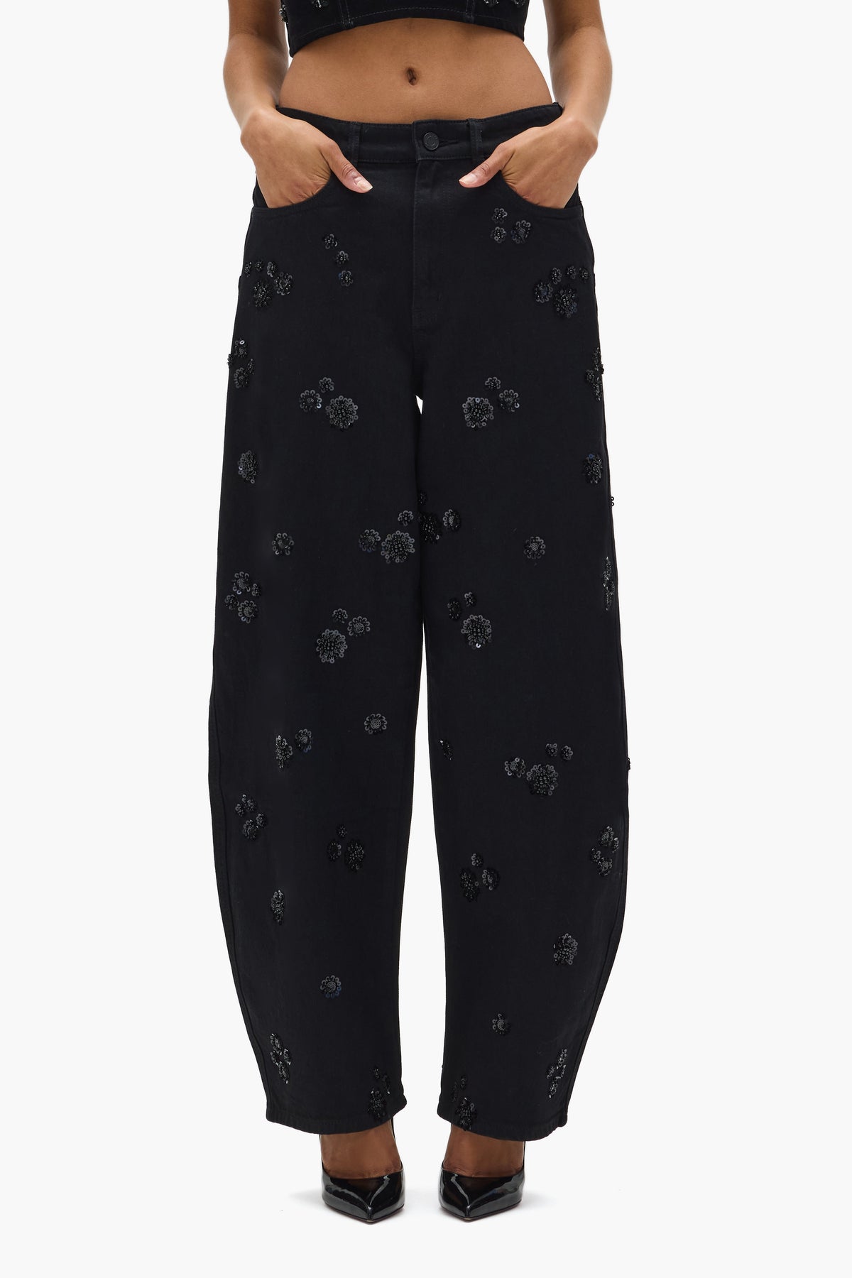 Embellished Barrel Leg