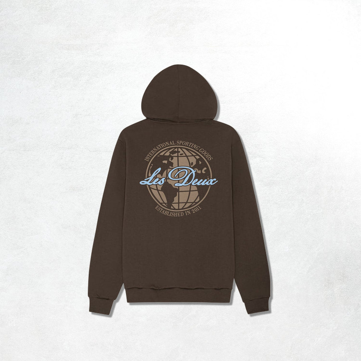 Les Deux Ben Globe Hoodie: Turkish Coffee Brown