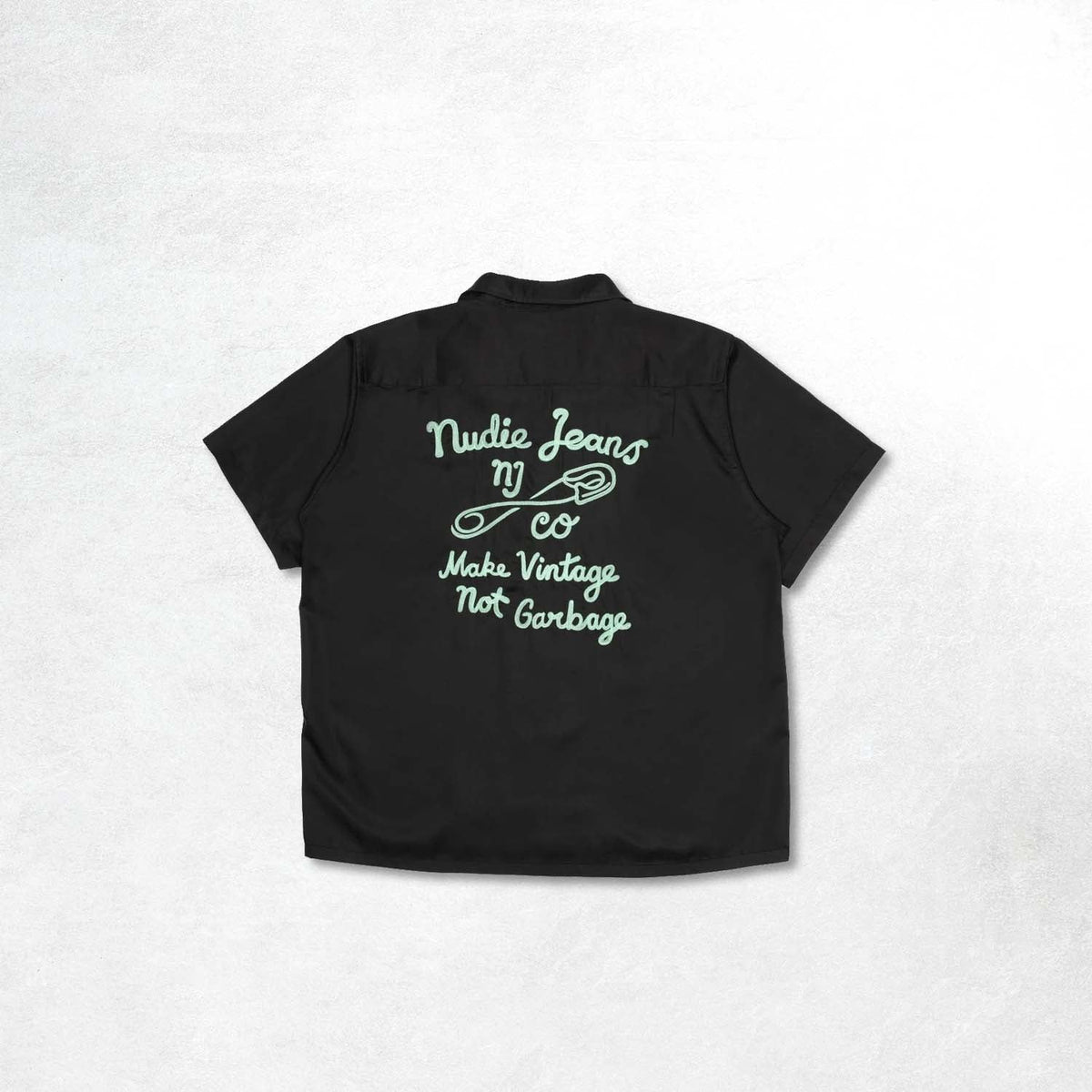 Nudie Jeans Arthur Bowling Shirt Saftey Pin: Black