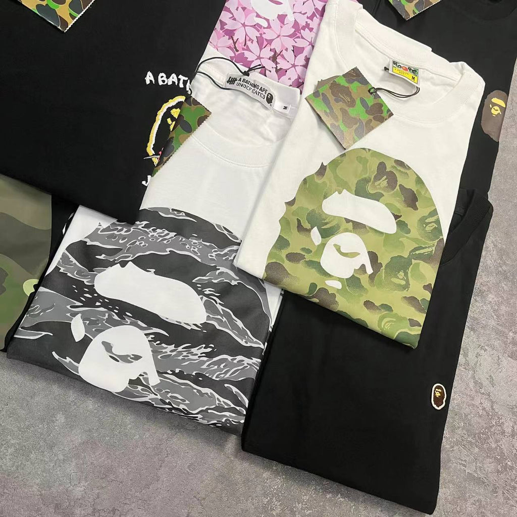Bape Ape Head Camo Graphic Oversized Short Sleeve Tee Multi‑Style