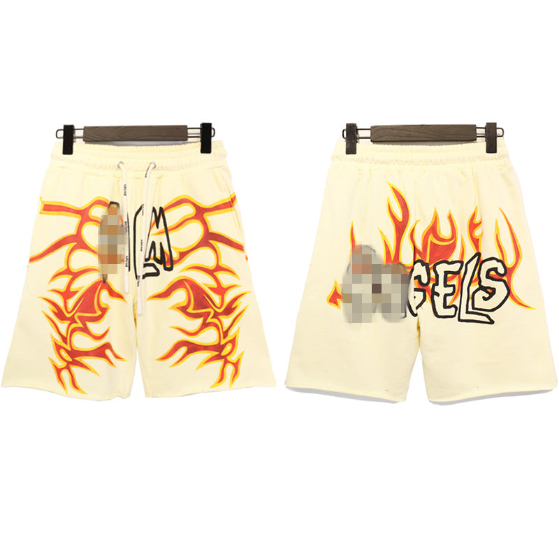 Palm Angle Shorts Palm Angels Flame Letter Print Casual Sports Beach Shorts Men