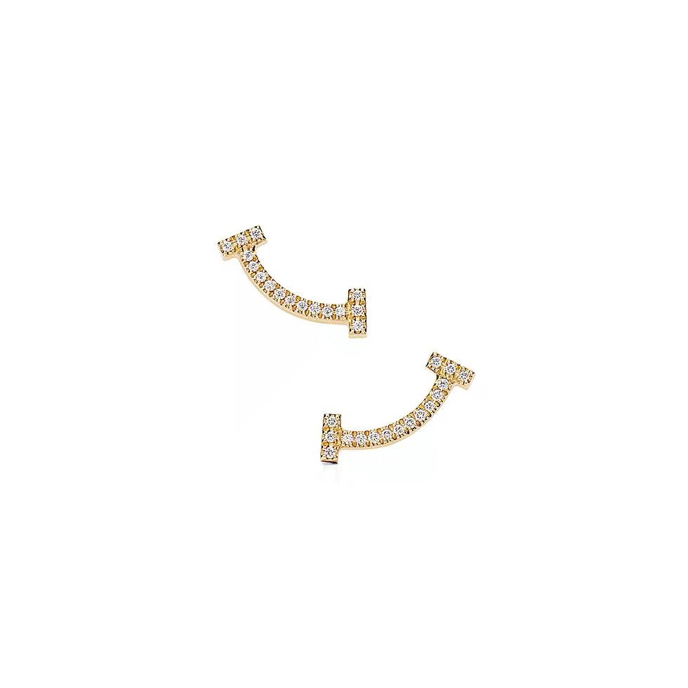 Tiffany Style Smile Cubic Zirconia Earrings
