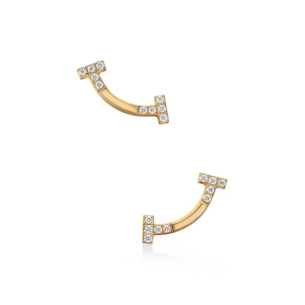 Tiffany Style Smile Cubic Zirconia Earrings