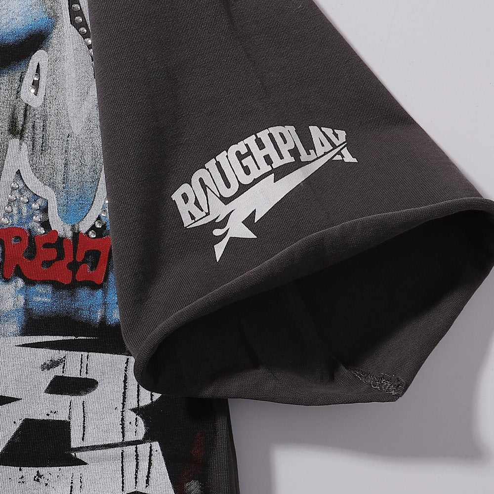 Rough Play Dark Gray Skull City Graphic T-Shirt