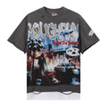 Rough Play Dark Gray Skull City Graphic T-Shirt