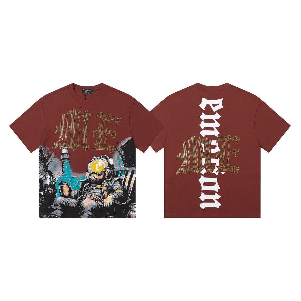 MIXED EMOTION Rhinestone-Style Graphic T-Shirt