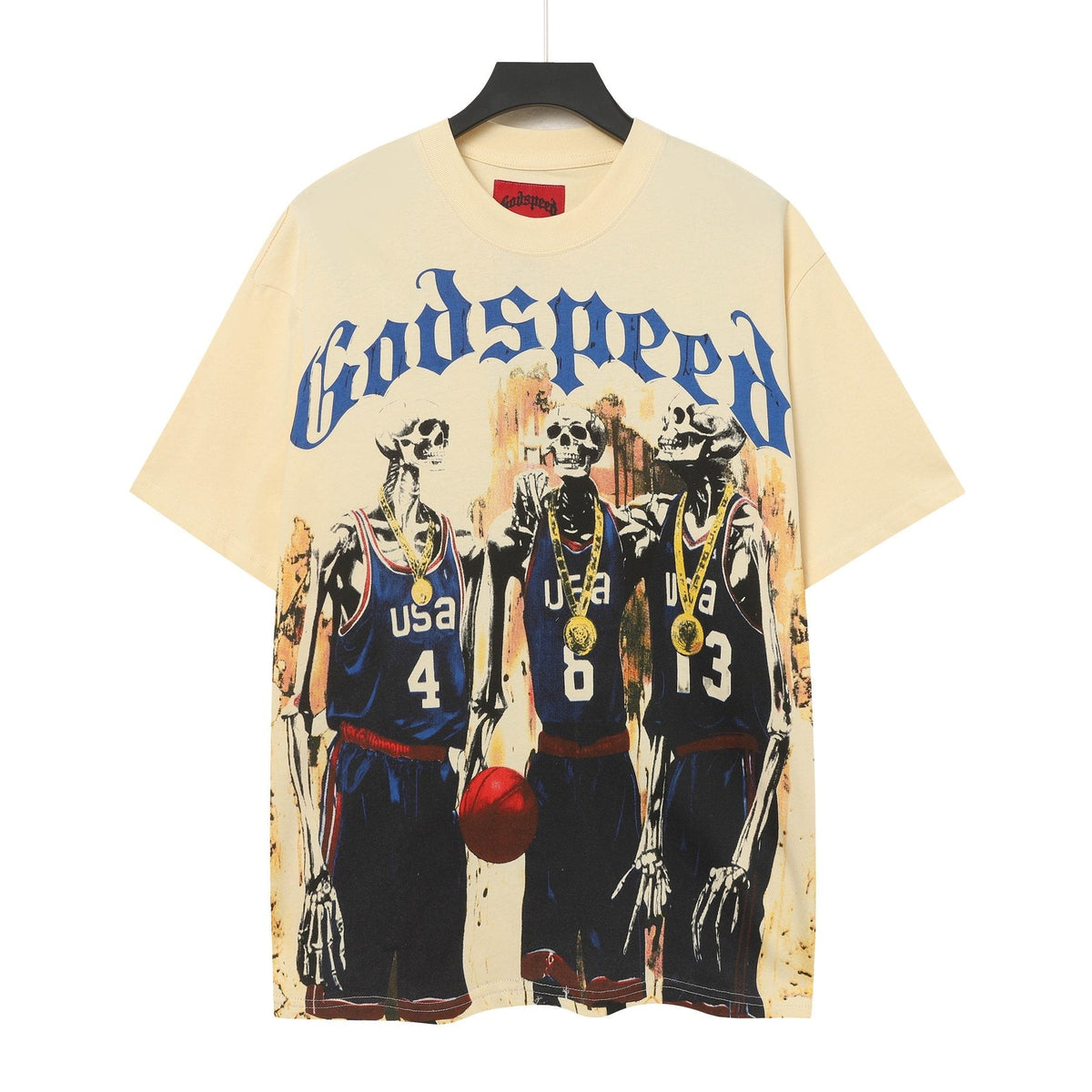 Godspeed Basketball Skeleton Graphic T-Shirt