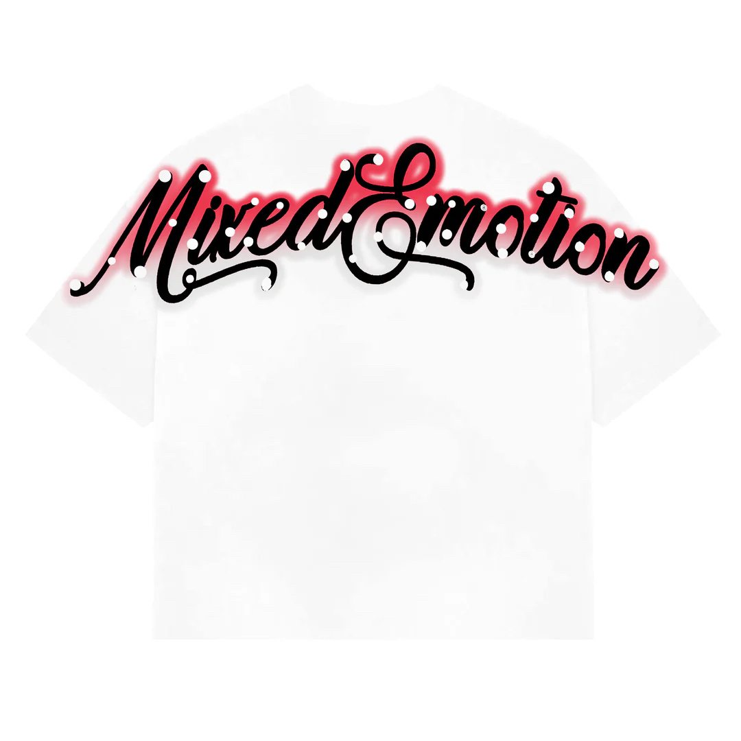 MIXED EMOTION Red Angel Rhinestone Graphic T-Shirt