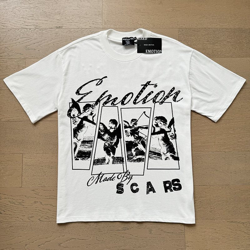 MIXED EMOTION Front-and-Back Graphic T-Shirt