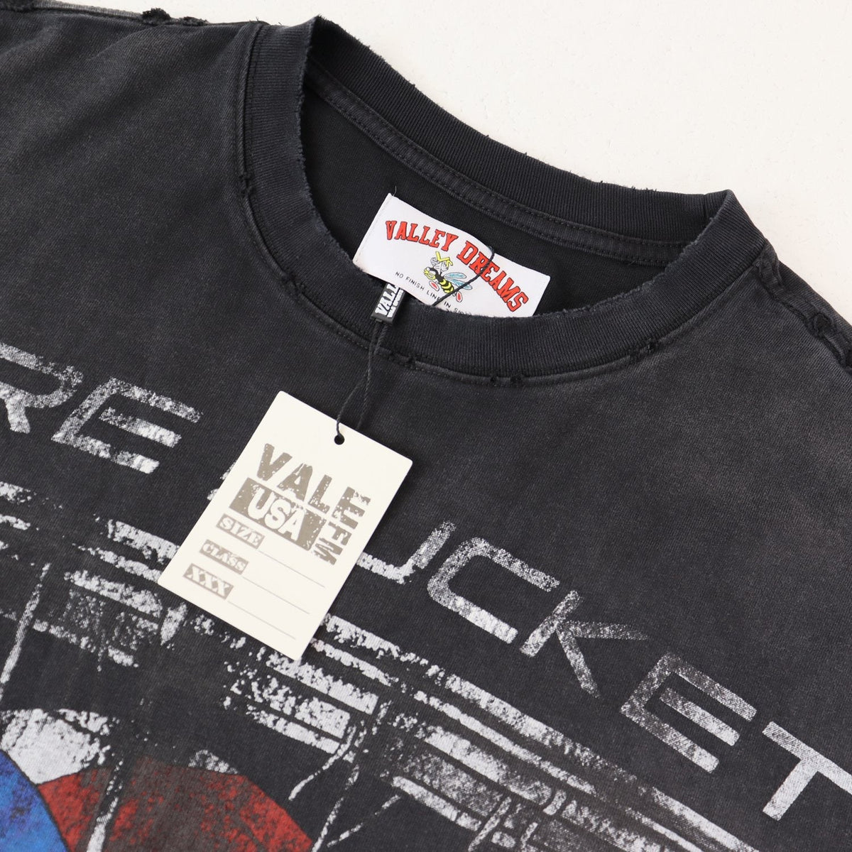 Valley Dreams Washed Black Basketball Graphic T-Shirt