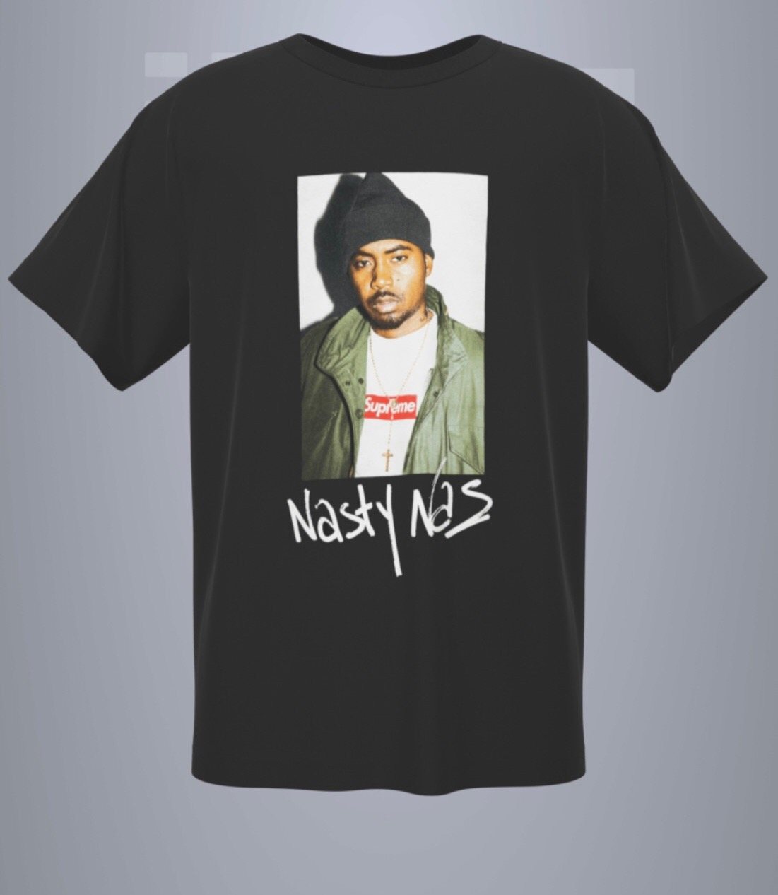 Supreme Nas Portrait Graphic T-Shirt