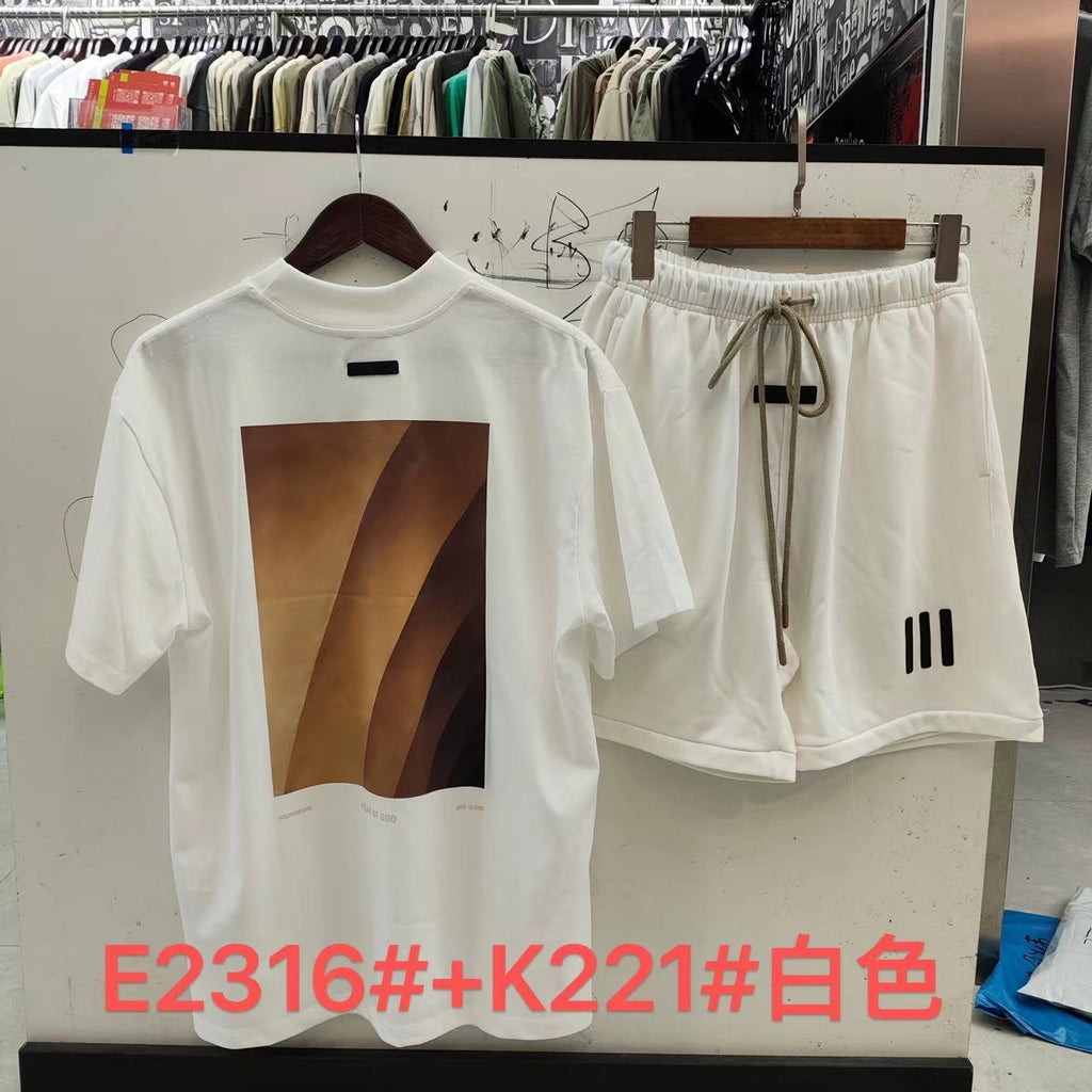 ESSENTIALS Three-Bar Graphic T-Shirt and Shorts Set