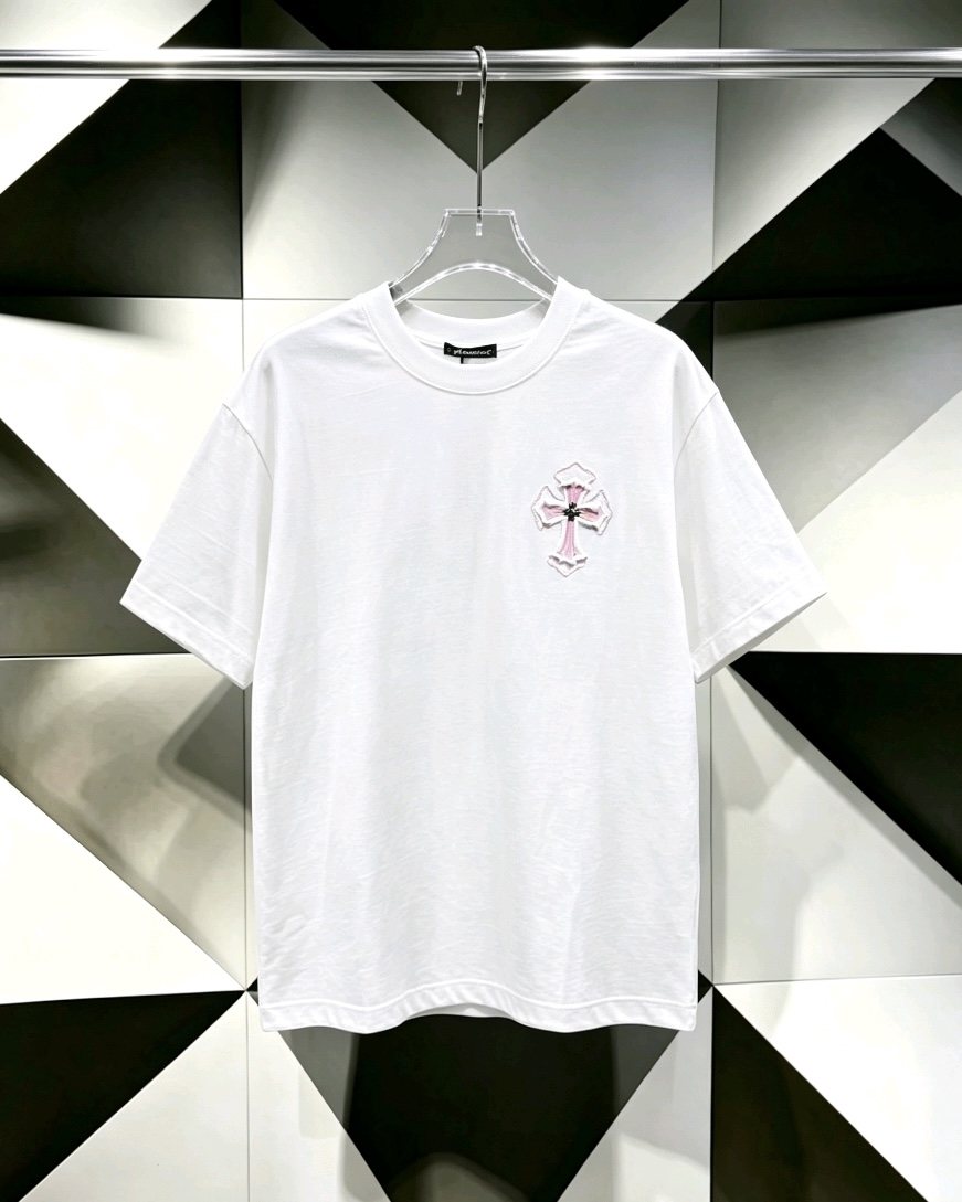 Chrome Hearts Pink Cross Graphic T-Shirt