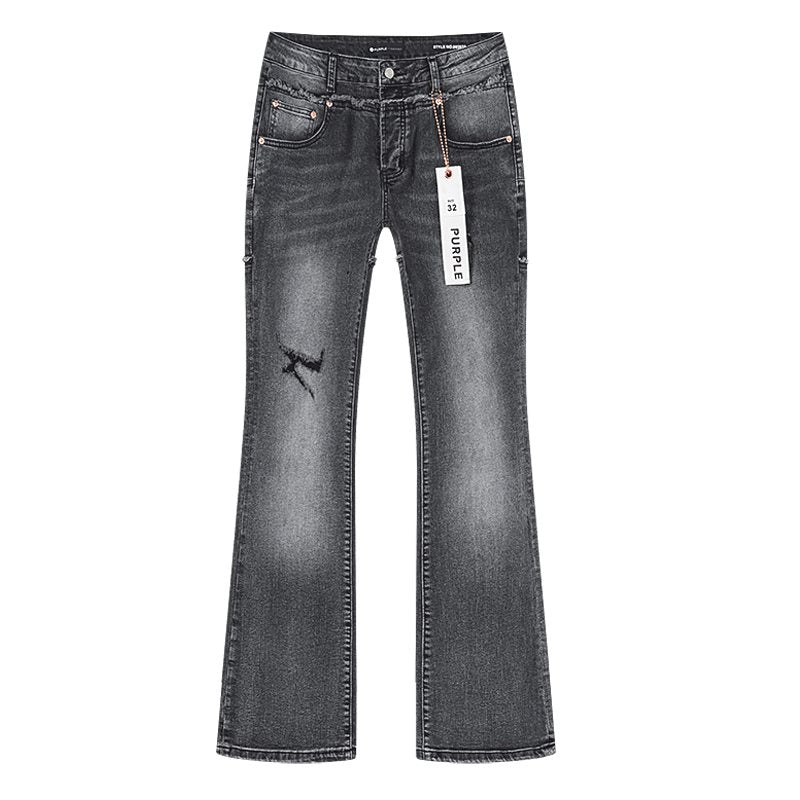 Purple Brand Washed Black Flare Jeans