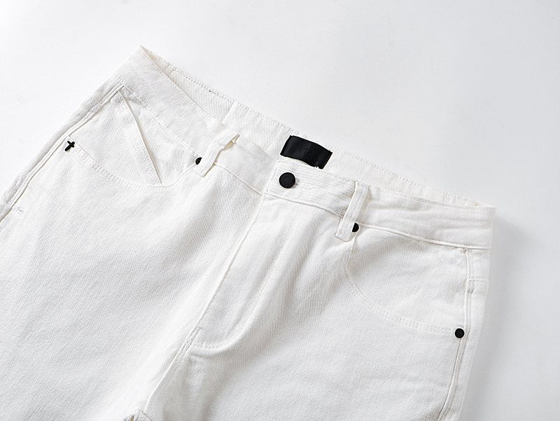 R+A White Cross Graphic Jeans