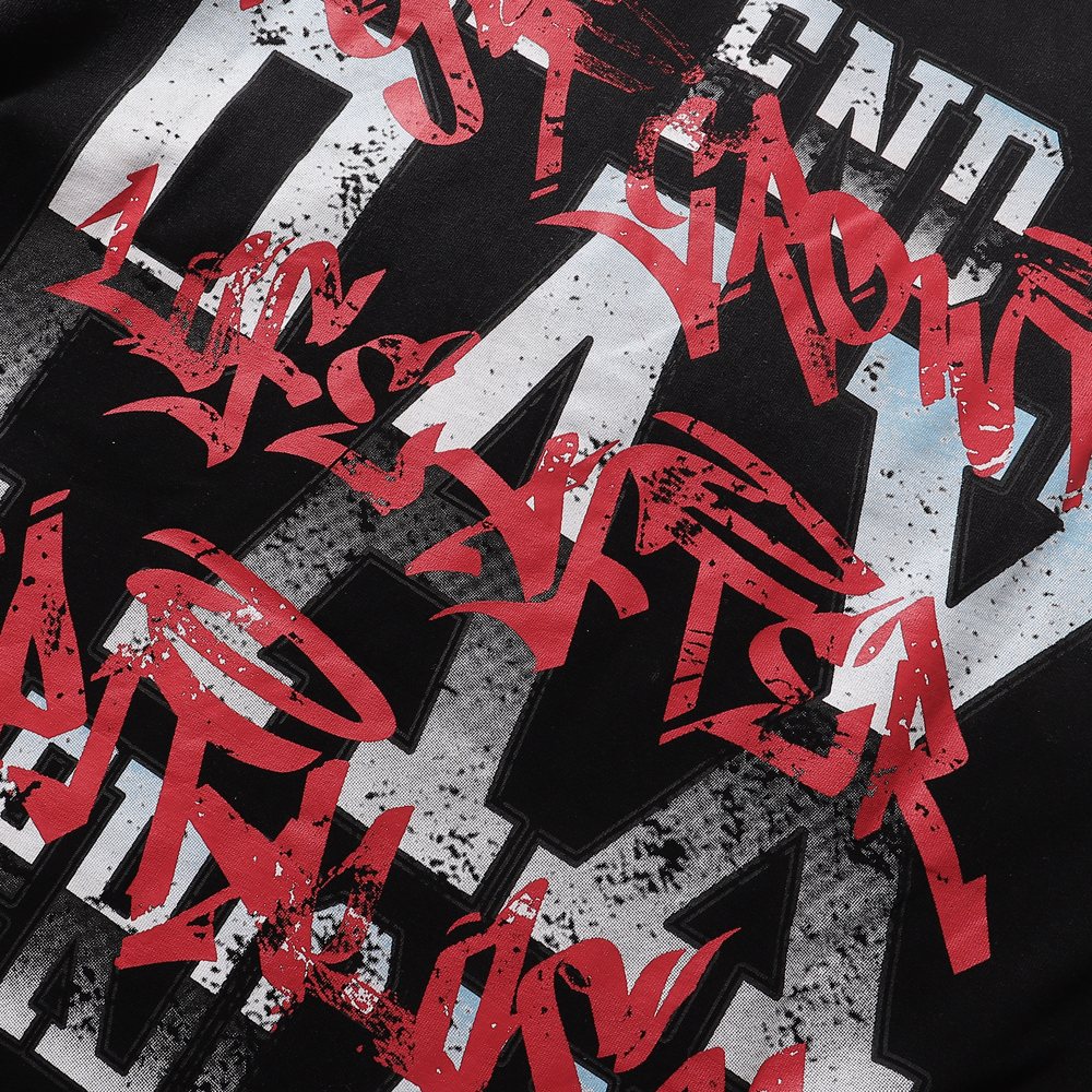 RARE PEACE Dark Age Washed Black Graphic T-Shirt