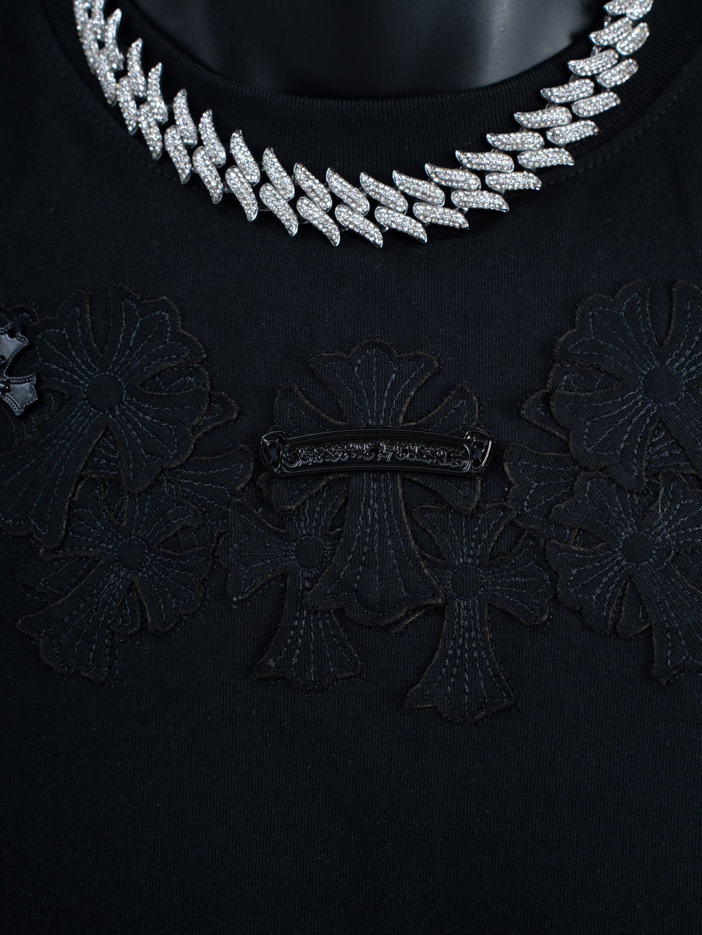 Chrome Hearts Tonal Cross Floral Graphic T-Shirt
