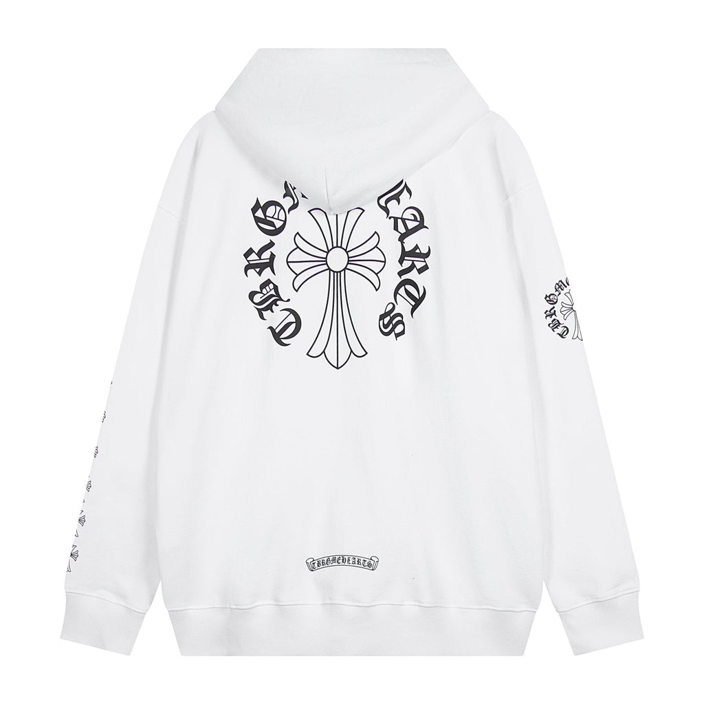 Chrome Hearts Horseshoe Cross Sanskrit Zip Hoodie