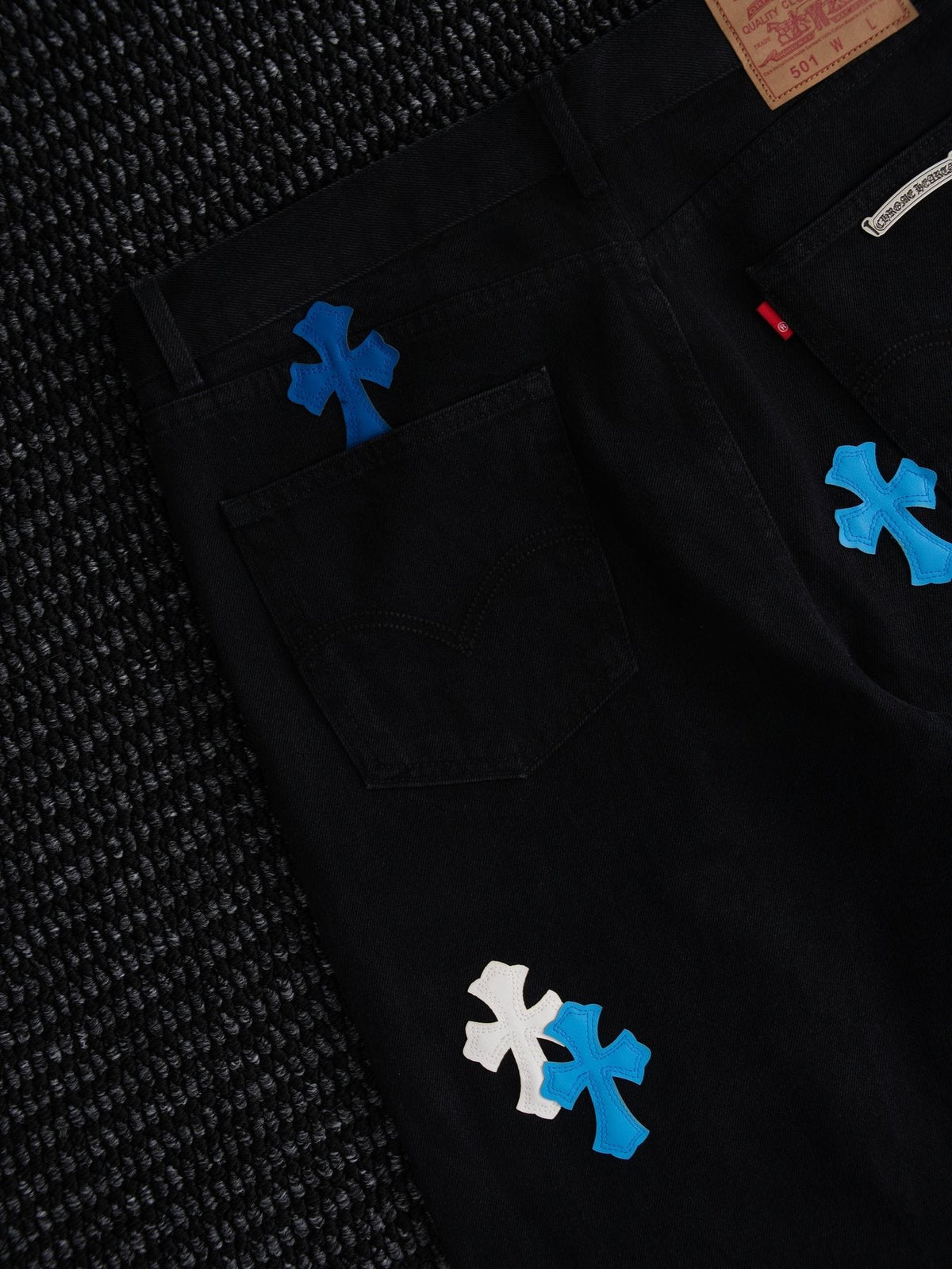 Chrome Hearts Cross Patch Black Jeans