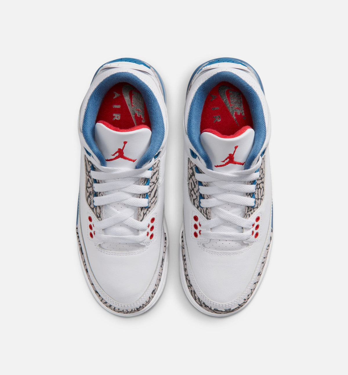 Air Jordan 3 Retro OG True Blue Youth Sneakers - White/Fire Red/True Blue