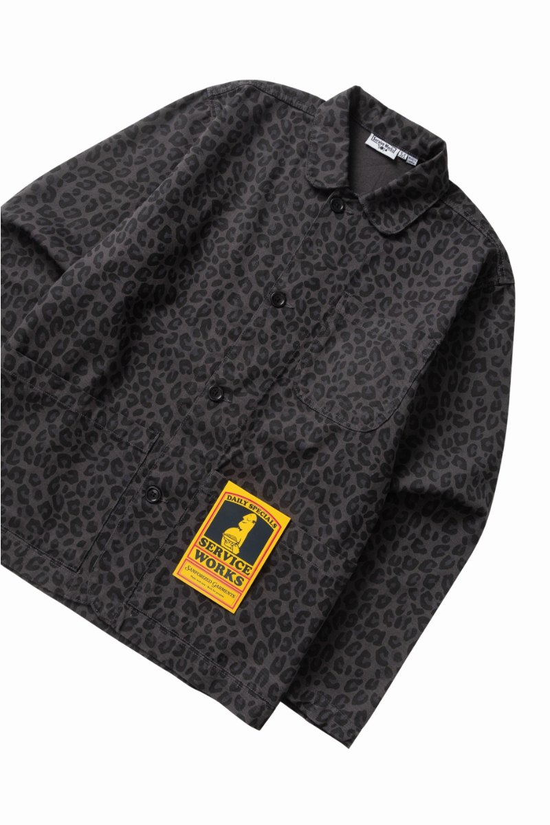 SERVICE WORKS PATTERNED EASY CHEF SHIRT Black Leopard