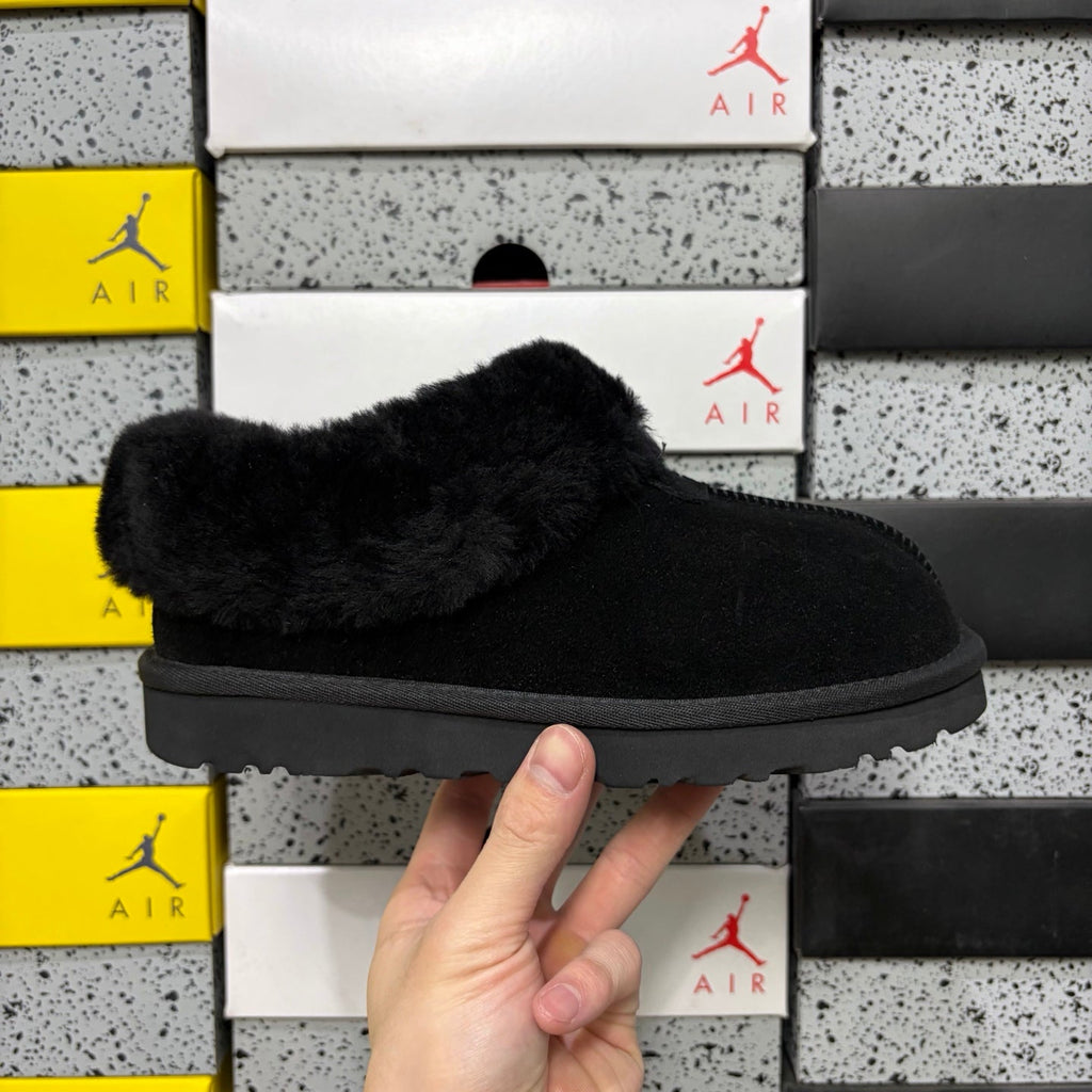 UGG Kallen Lace Slipper – Women’s Platform Suede Clog with Shearling Cuff in Black