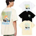 Rhude T-shirts Coconut Racing Printed Cotton Casual Short Sleeves Men and Women