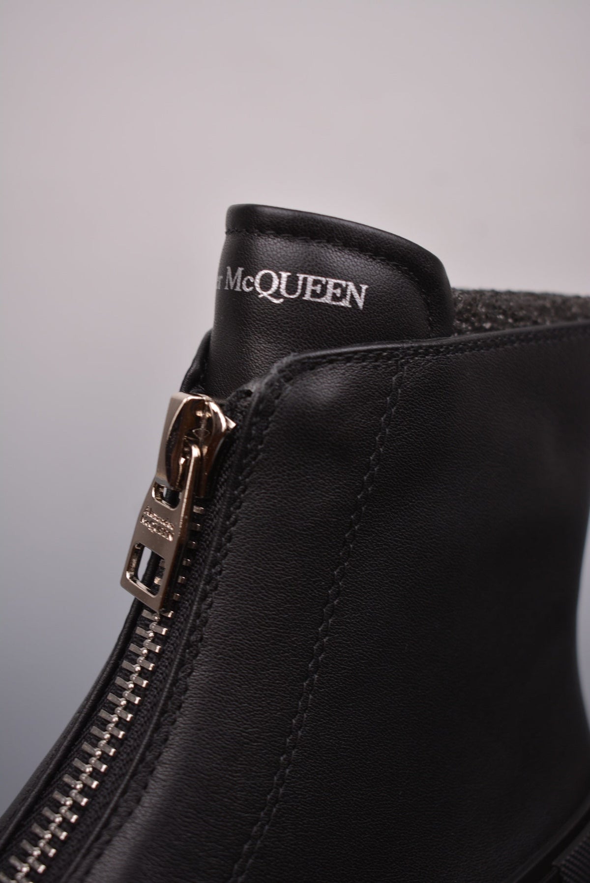 Alexander McQueen Tread Slick Front-Zip Ankle Boots