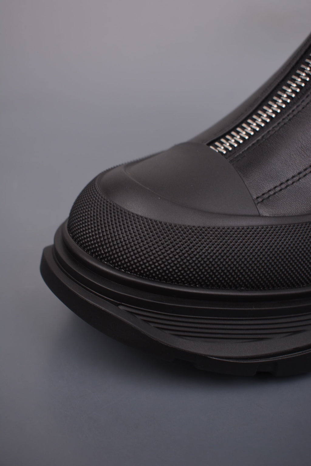 Alexander McQueen Tread Slick Front-Zip Ankle Boots