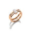Pomellato Style Pillow Cubic Zirconia 18K Gold-Plated Ring