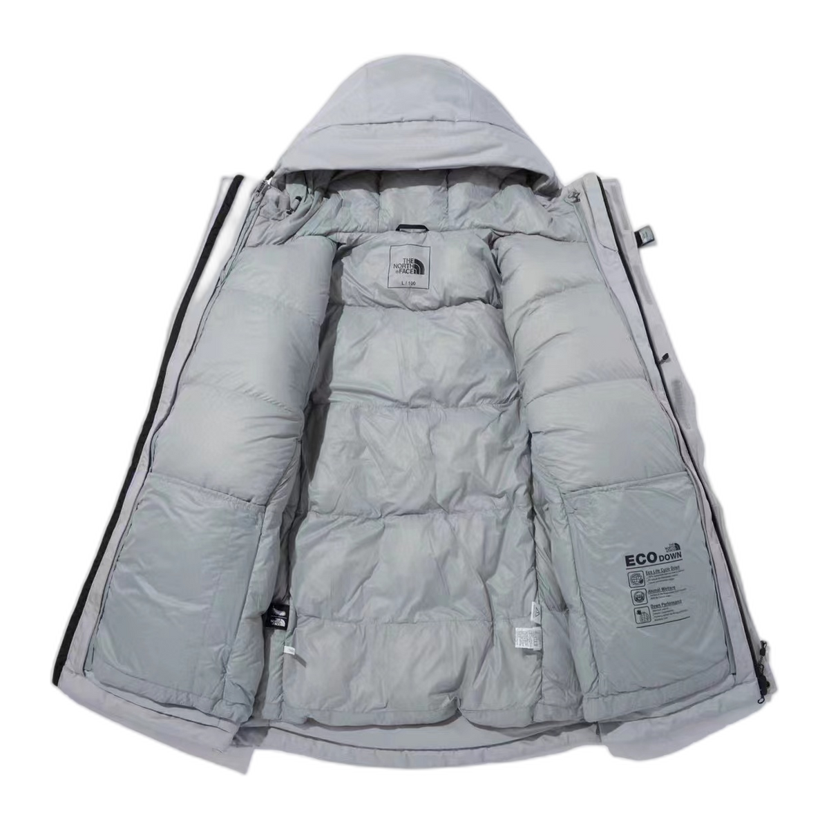 The North Face Himalayan Down Parka | Grey & White | 700-Fill Responsible Down