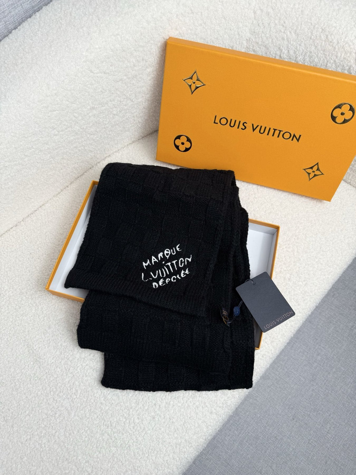 Louis Vuitton Black Knit Scarf