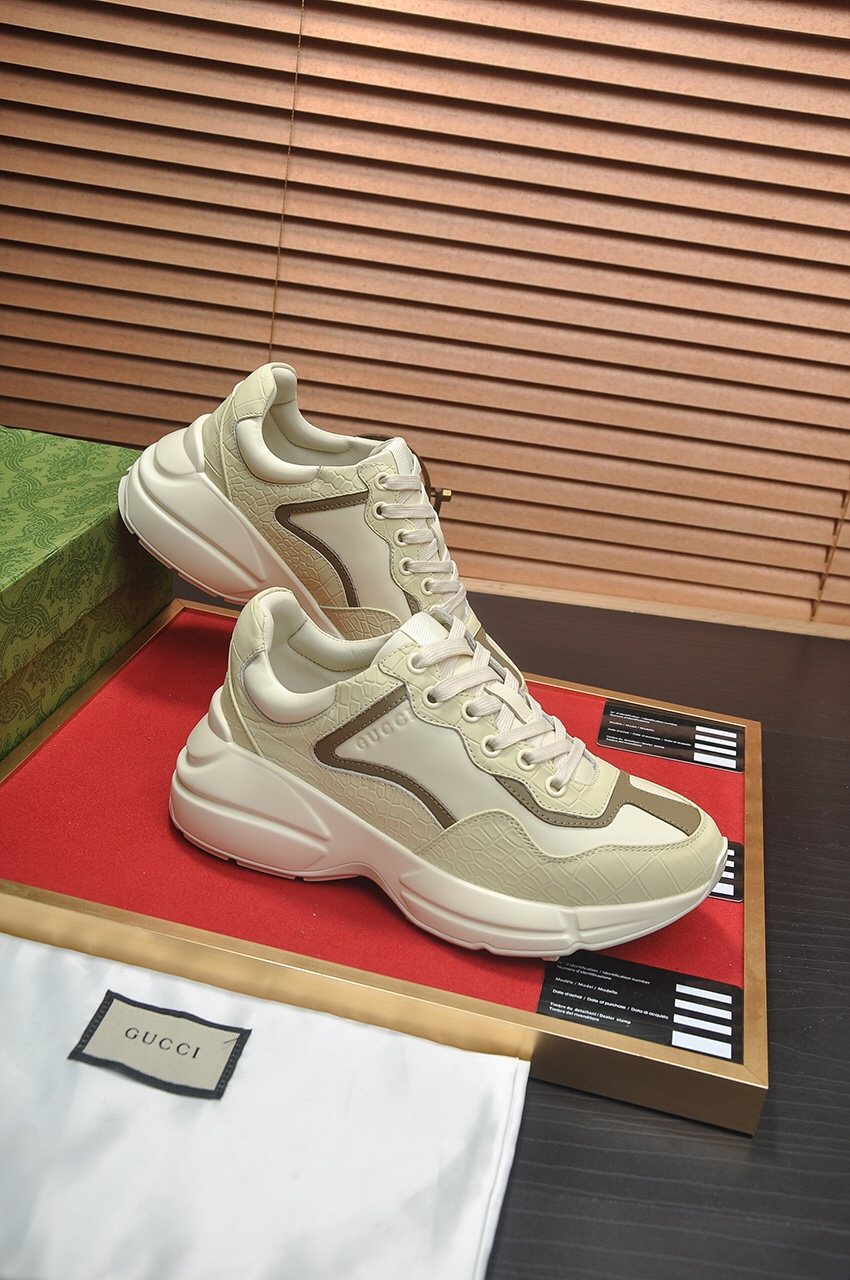 Gucci Cream Taupe Chunky Sneakers
