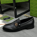 Gucci Black Loafers with Gold-Tone Hardware