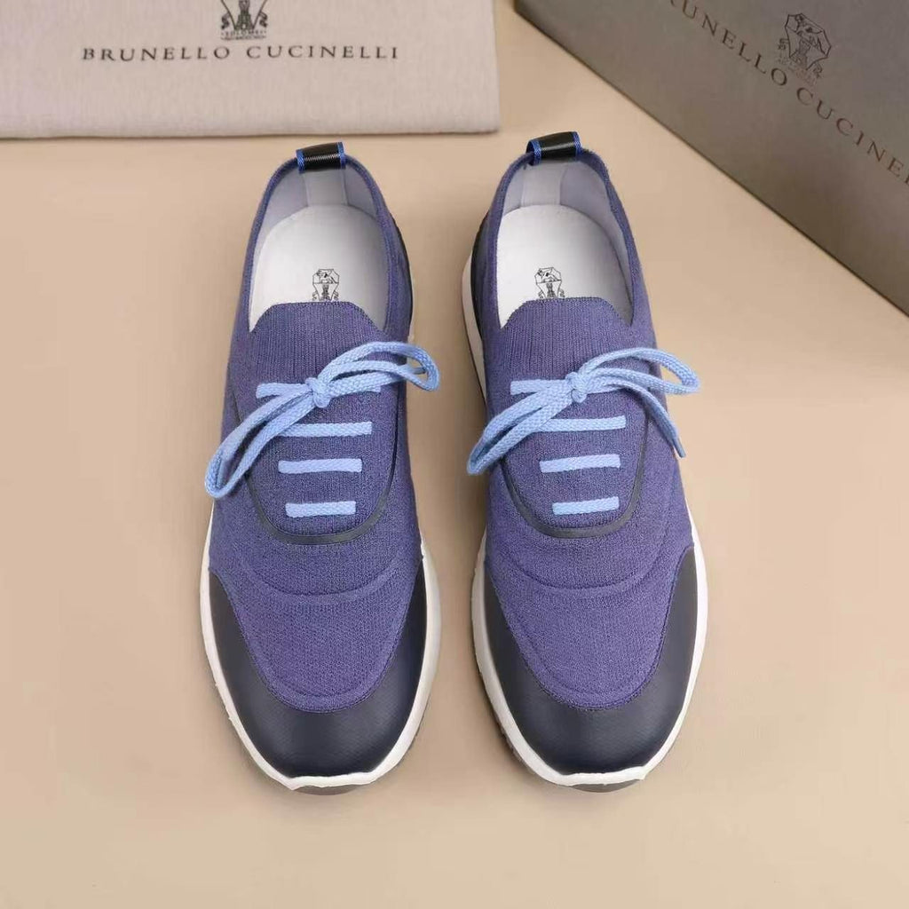 Brunello Cucinelli Blue Black & White Sneakers