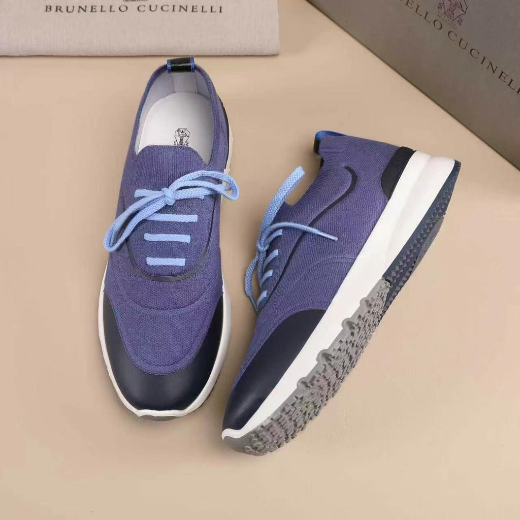 Brunello Cucinelli Blue Black & White Sneakers